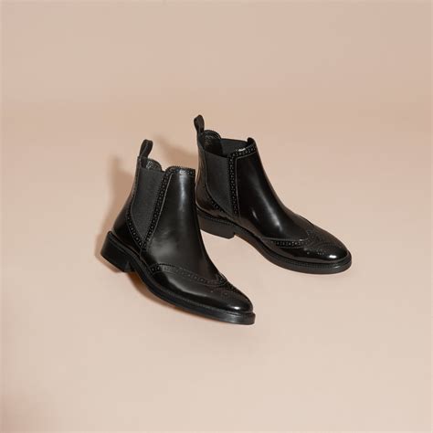 burberry leather wingtip chelsea boots|Leather Creeper Low Chelsea Boots in Black/lichen .